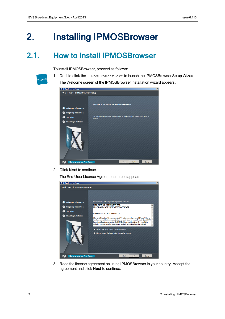 Installing ipmosbrowser, How to install ipmosbrowser | EVS IPMOSBrowser Version 6.10.90 - April 2013 User's Manual User Manual | Page 8 / 65