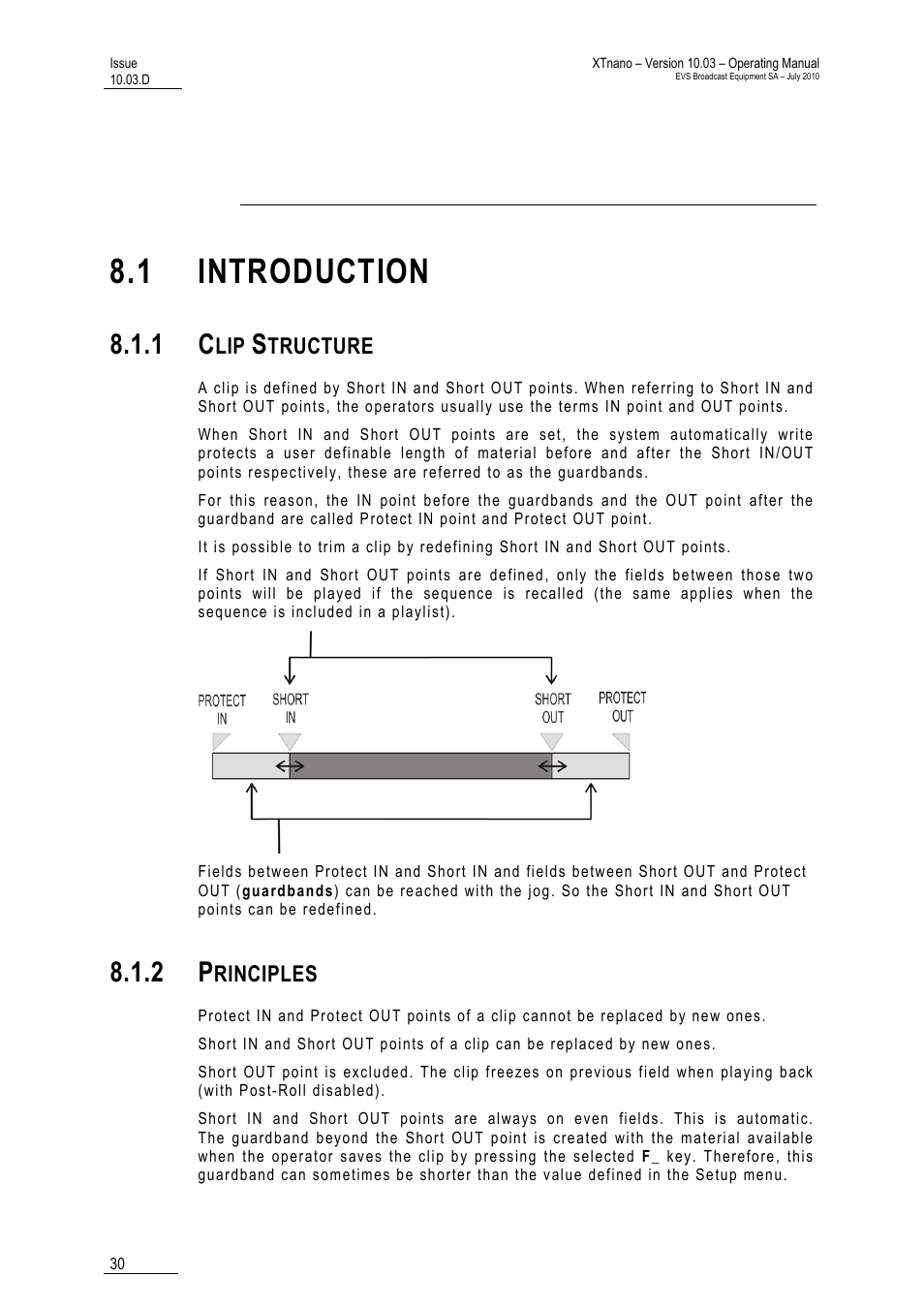 Clip management, 1 introduction, 1 clip structure | 2 principles | EVS XTnano Version 10.03 - July 2010 Operation Manual User Manual | Page 37 / 100