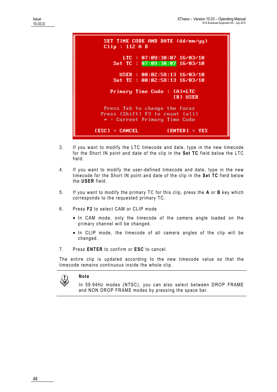 EVS XTnano Version 10.03 - July 2010 Operation Manual User Manual | Page 55 / 100