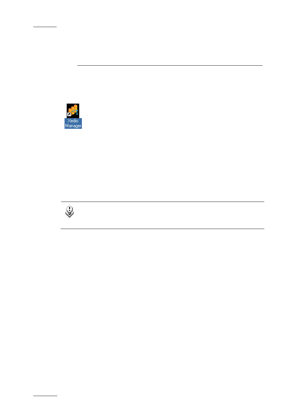 User interface, 1 opening xedio manager, 2 overview of the xedio manager window | Opening xedio manager, Overview of the xedio manager window | EVS XEDIO Manager Version 4.2 - June 2012 User Manual User Manual | Page 12 / 146