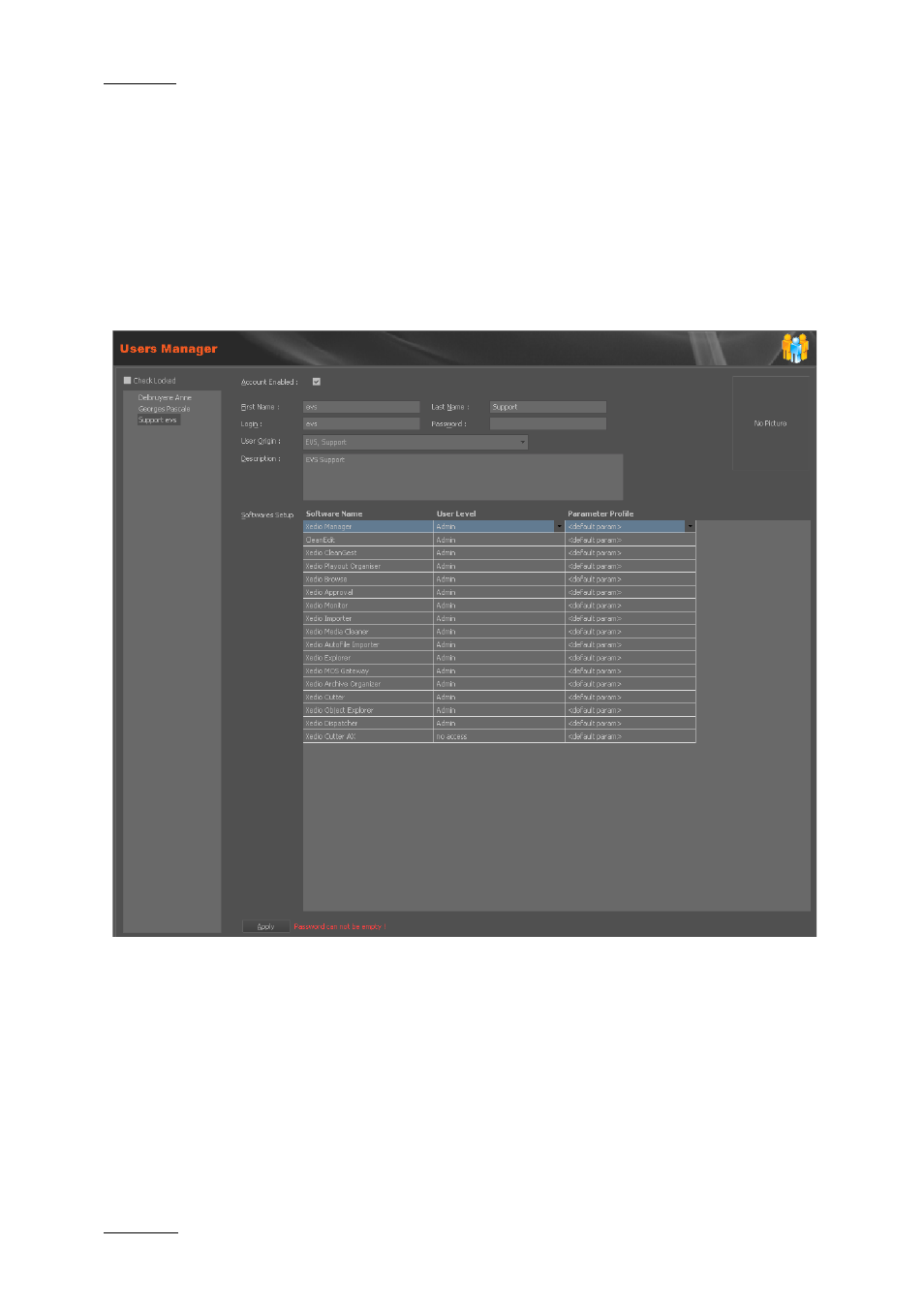 2 user manager, 1 introduction, User manager | Introduction, Ntroduction | EVS XEDIO Manager Version 4.2 - June 2012 User Manual User Manual | Page 140 / 146