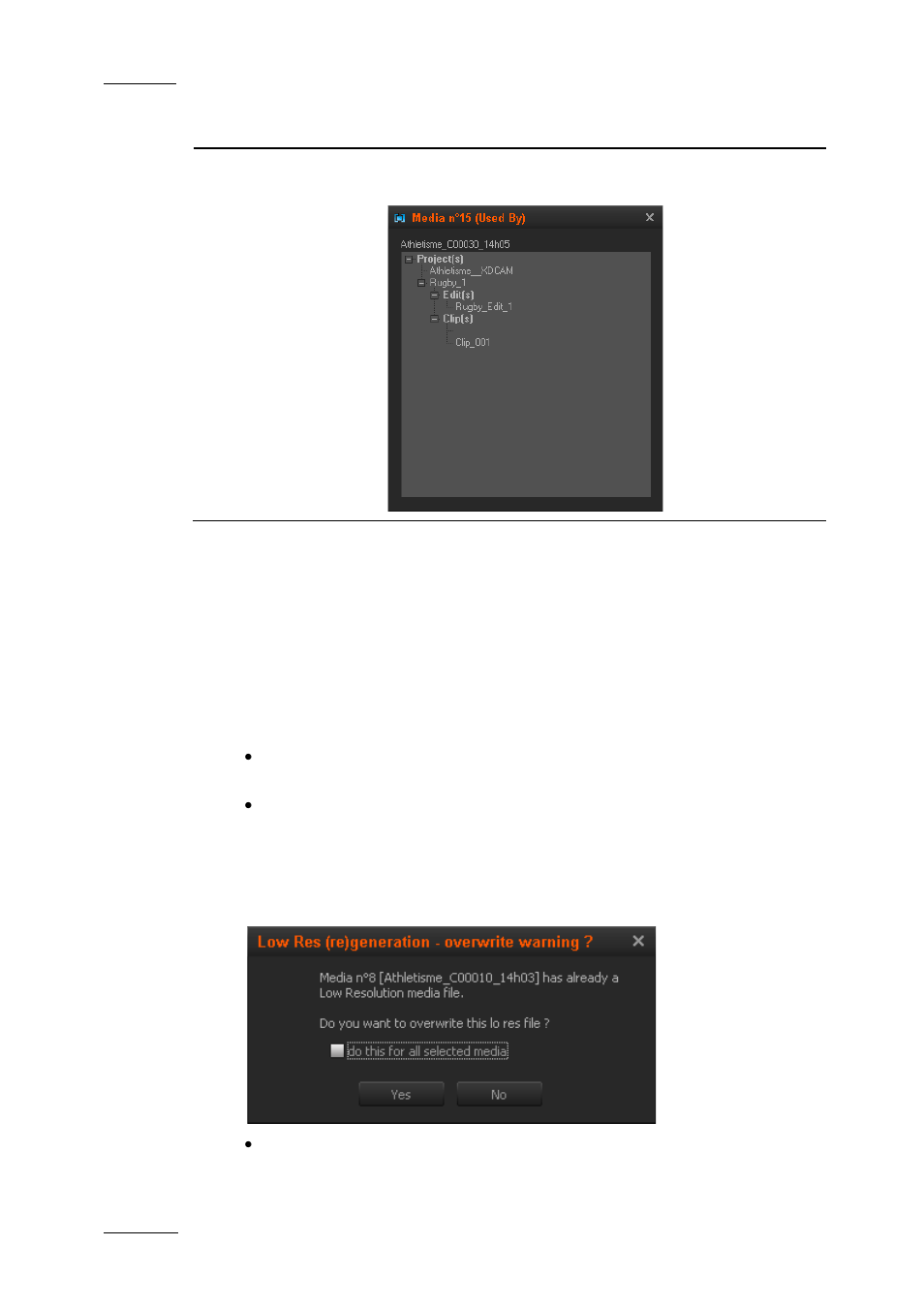 Generate low resolution media files, Generate low resolution media, Files | EVS XEDIO Manager Version 4.2 - June 2012 User Manual User Manual | Page 56 / 146