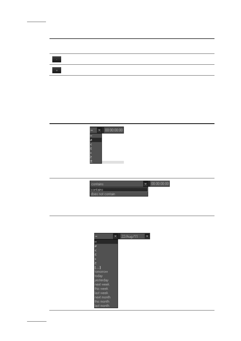 Search fields types | EVS XEDIO Manager Version 4.2 - June 2012 User Manual User Manual | Page 62 / 146