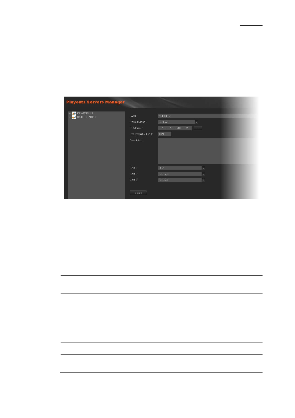 2 servers manager, 1 introduction, 2 creating and configuring a playout server | Servers manager, Introduction, Creating and configuring a playout server, Ntroduction, Reating and, Onfiguring a, Layout | EVS XEDIO Manager Version 4.2 - June 2012 User Manual User Manual | Page 77 / 146