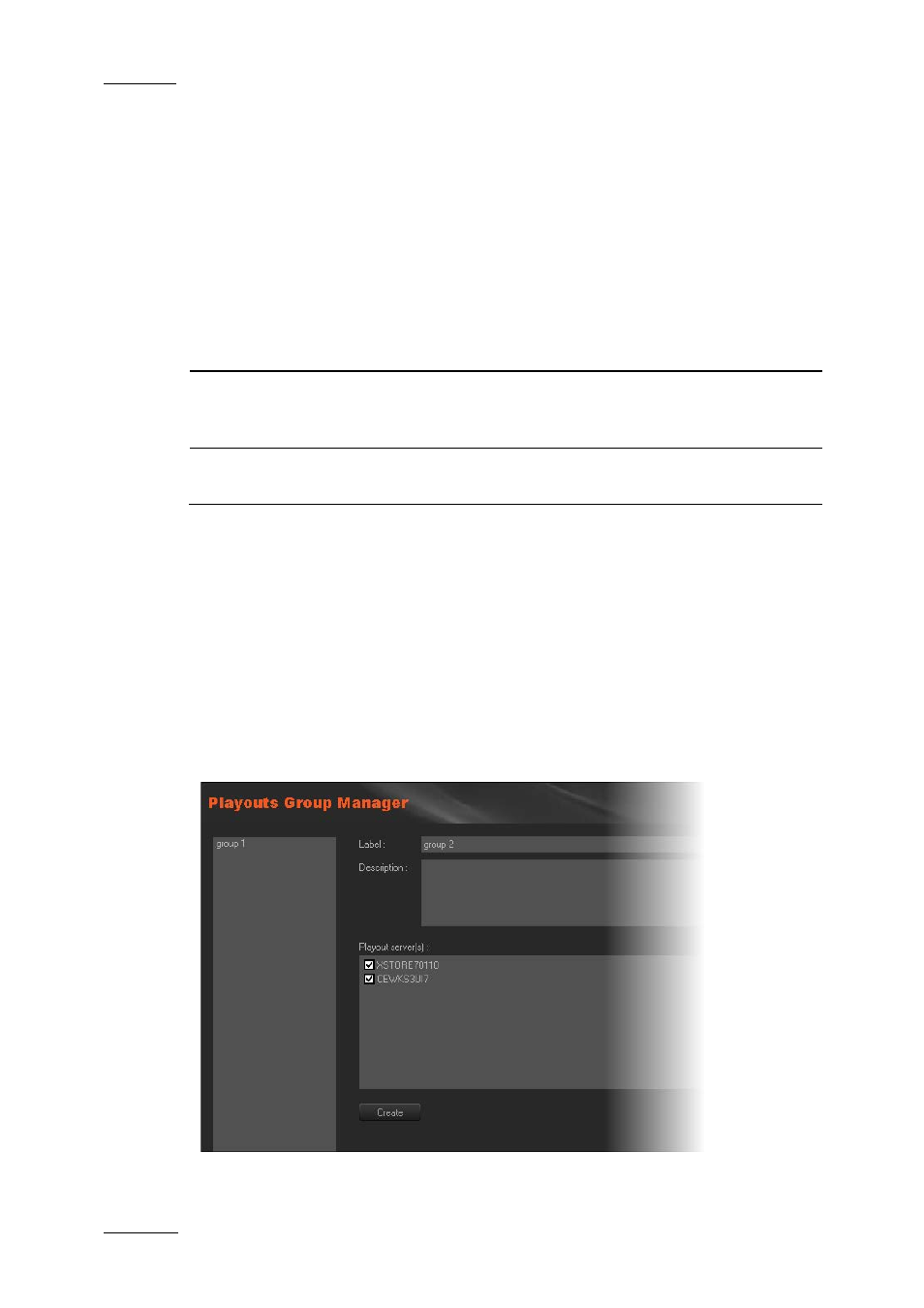 3 modifying the playout server properties, 4 possible actions with contextual menus, 3 group manager | 1 introduction, Modifying the playout server properties, Possible actions with contextual menus, Group manager, Introduction | EVS XEDIO Manager Version 4.2 - June 2012 User Manual User Manual | Page 78 / 146