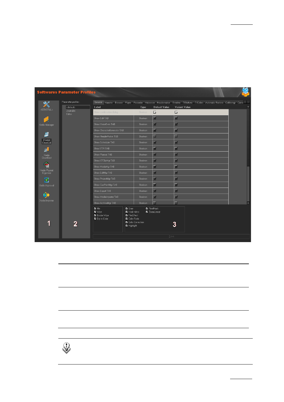 2 parameter profiles, 1 introduction, Parameter profiles | Introduction, Ntroduction | EVS XEDIO Manager Version 4.2 - June 2012 User Manual User Manual | Page 81 / 146