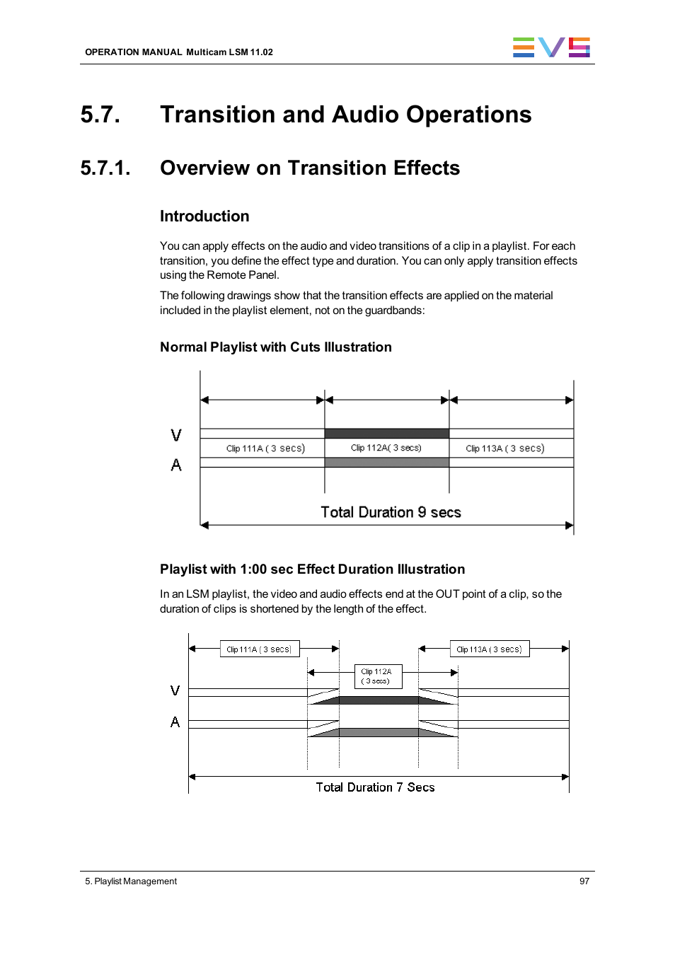Transition and audio operations, Overview on transition effects | EVS XT3 MulticamLSM Version 11.02 - July 2013 Operation Manual User Manual | Page 107 / 221