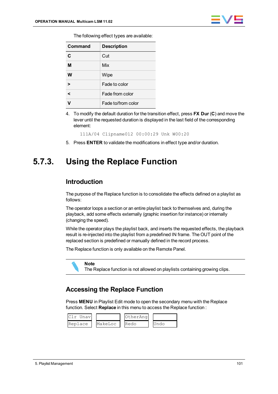 Using the replace function, Introduction, Accessing the replace function | EVS XT3 MulticamLSM Version 11.02 - July 2013 Operation Manual User Manual | Page 111 / 221