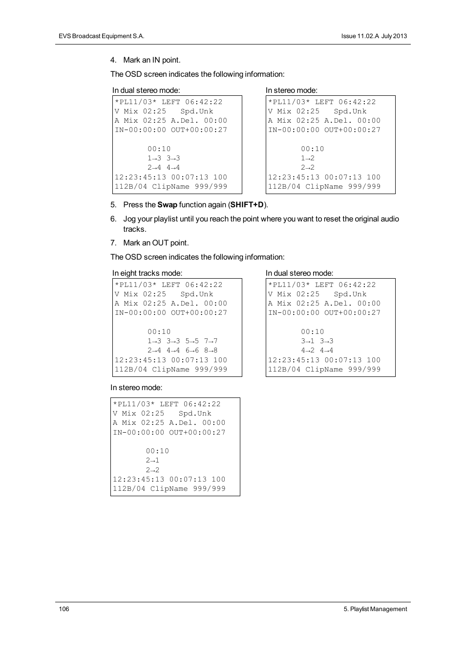 EVS XT3 MulticamLSM Version 11.02 - July 2013 Operation Manual User Manual | Page 116 / 221