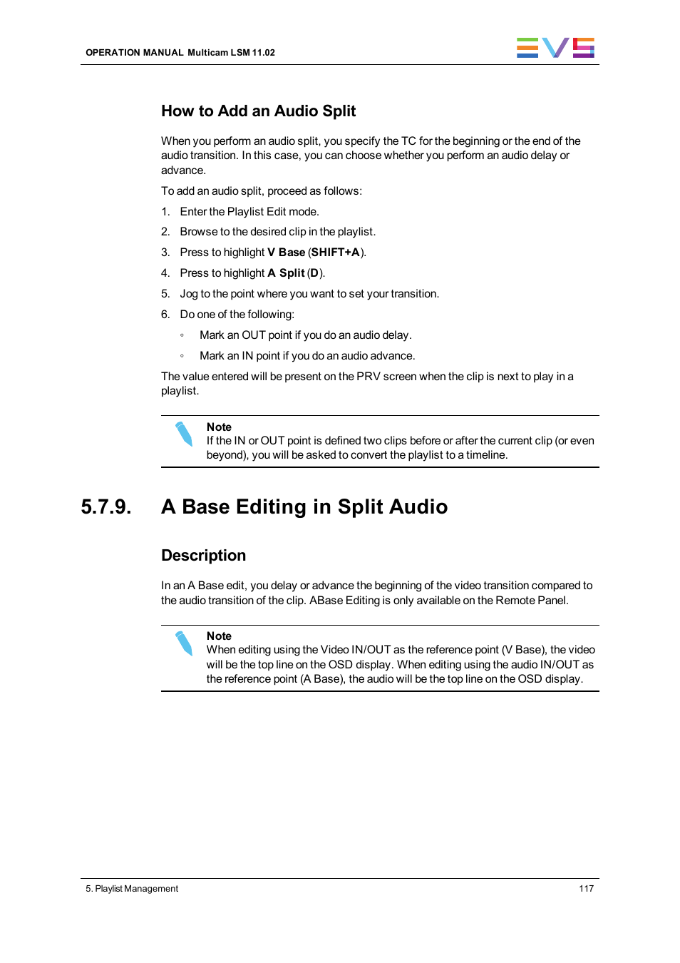 A base editing in split audio, How to add an audio split, Description | EVS XT3 MulticamLSM Version 11.02 - July 2013 Operation Manual User Manual | Page 127 / 221