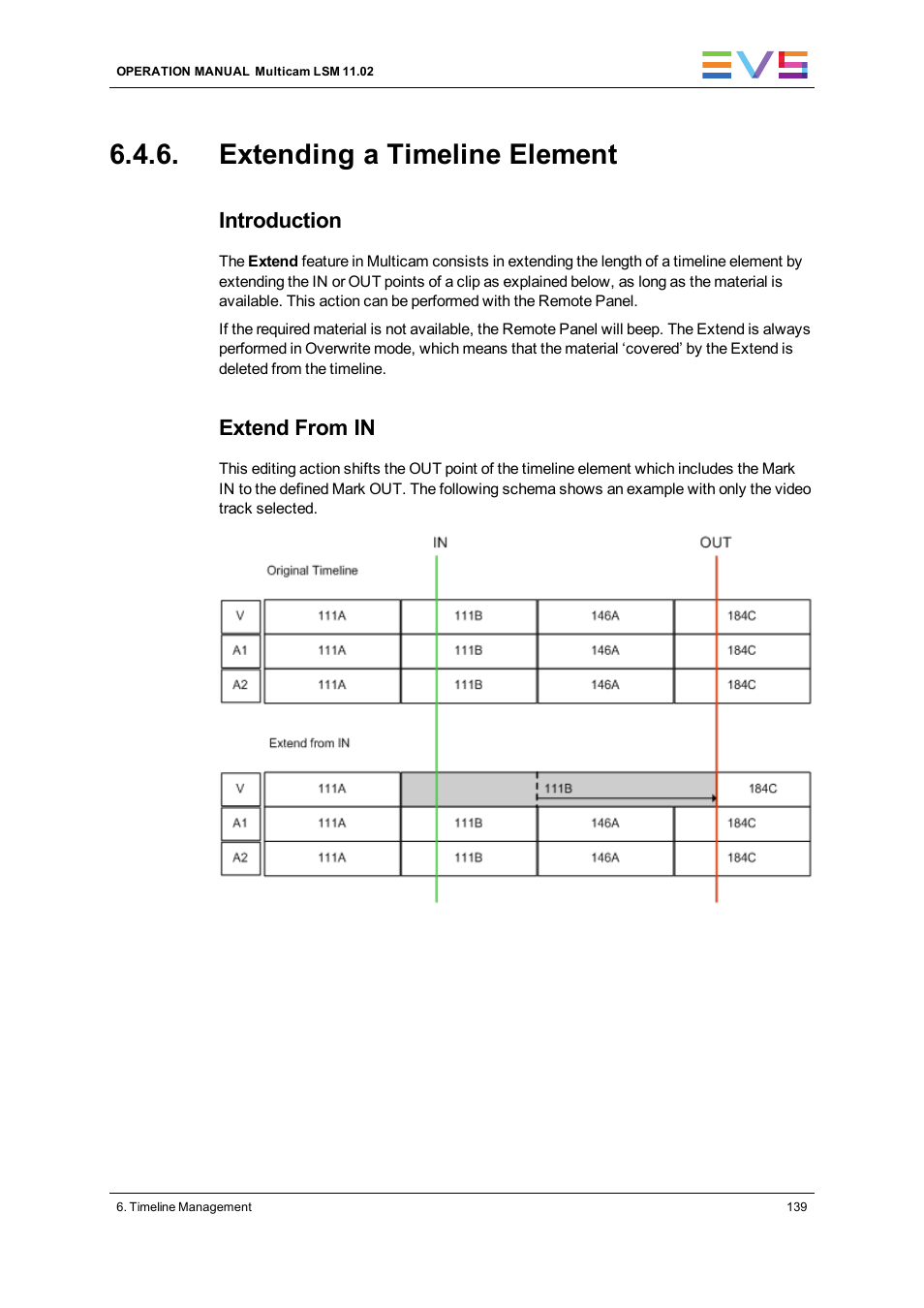 Extending a timeline element, Introduction, Extend from in | EVS XT3 MulticamLSM Version 11.02 - July 2013 Operation Manual User Manual | Page 149 / 221