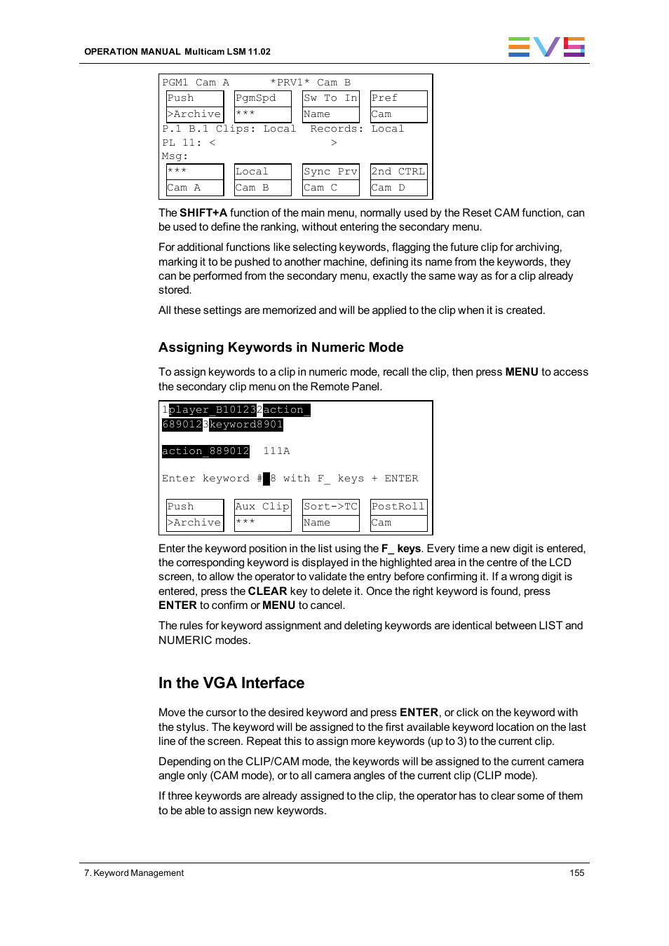 EVS XT3 MulticamLSM Version 11.02 - July 2013 Operation Manual User Manual | Page 165 / 221