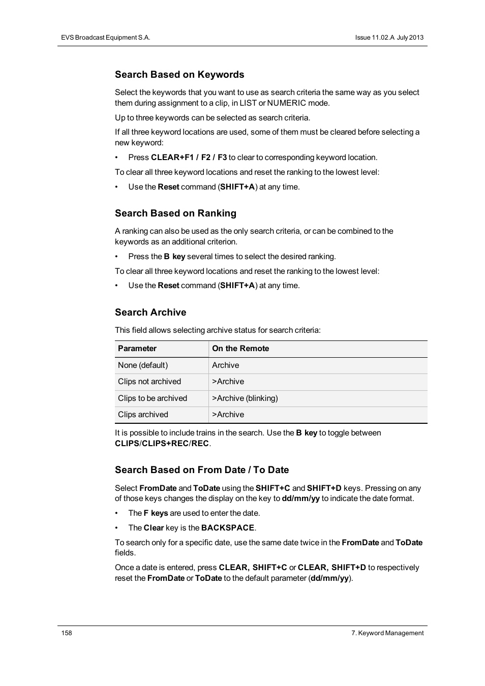 EVS XT3 MulticamLSM Version 11.02 - July 2013 Operation Manual User Manual | Page 168 / 221
