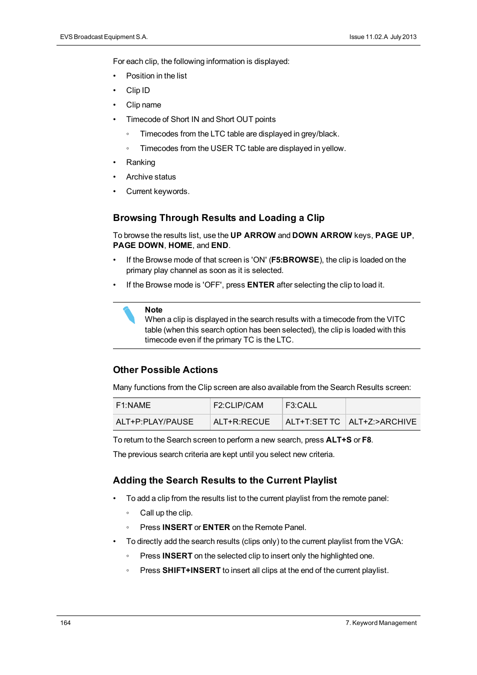 EVS XT3 MulticamLSM Version 11.02 - July 2013 Operation Manual User Manual | Page 174 / 221