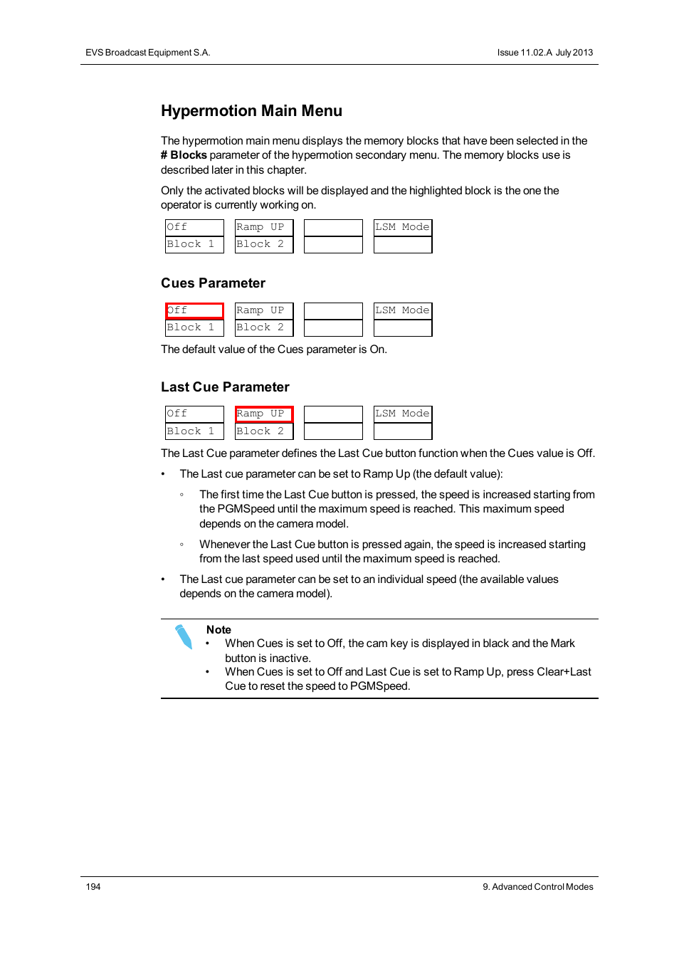 Hypermotion main menu | EVS XT3 MulticamLSM Version 11.02 - July 2013 Operation Manual User Manual | Page 204 / 221