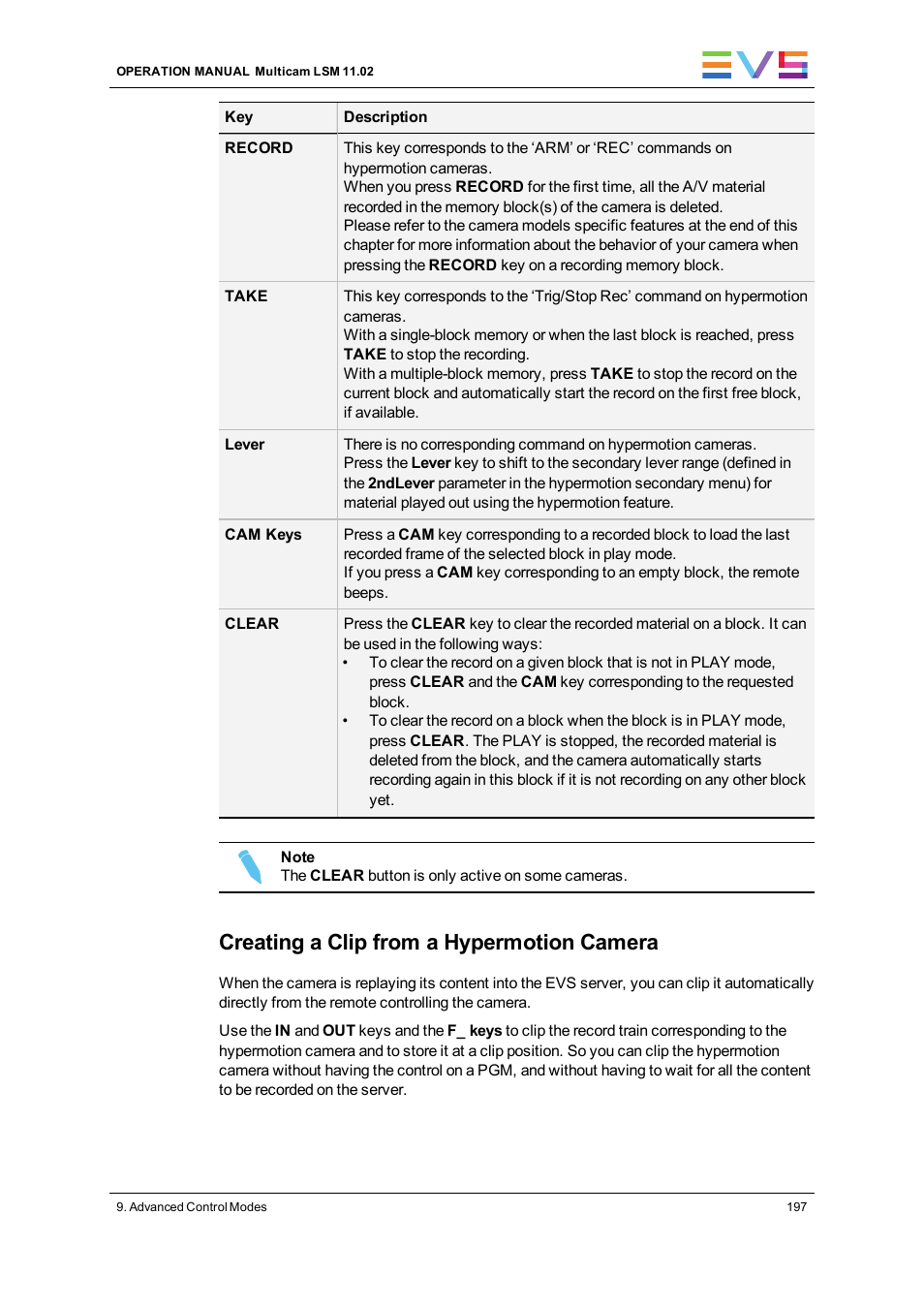 Creating a clip from a hypermotion camera | EVS XT3 MulticamLSM Version 11.02 - July 2013 Operation Manual User Manual | Page 207 / 221