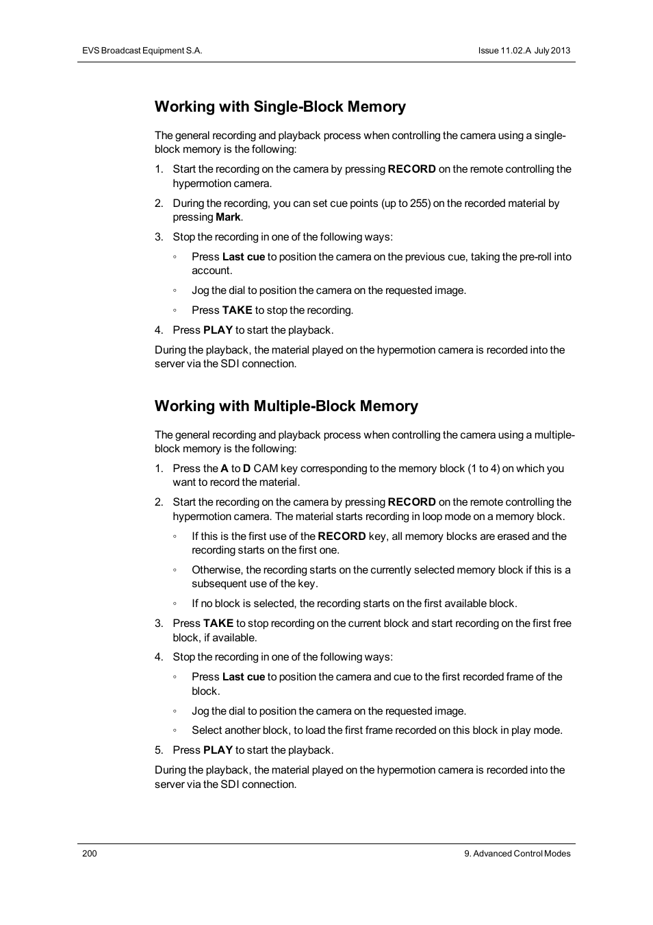 EVS XT3 MulticamLSM Version 11.02 - July 2013 Operation Manual User Manual | Page 210 / 221