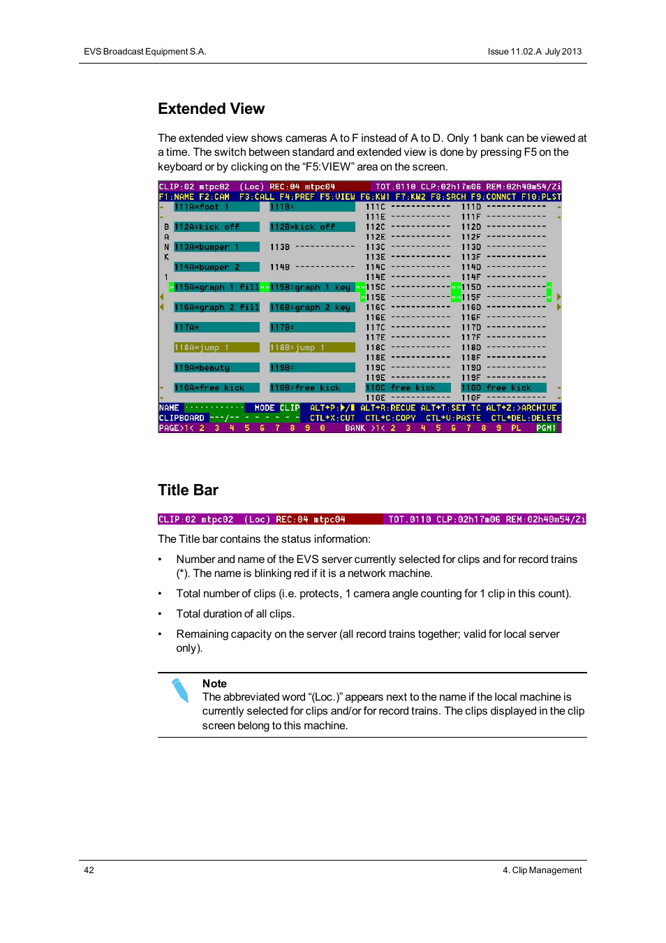 Extended view, Title bar | EVS XT3 MulticamLSM Version 11.02 - July 2013 Operation Manual User Manual | Page 52 / 221