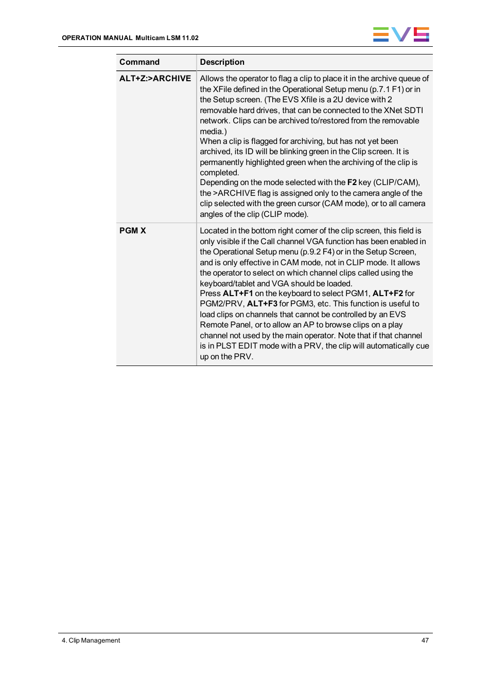 EVS XT3 MulticamLSM Version 11.02 - July 2013 Operation Manual User Manual | Page 57 / 221