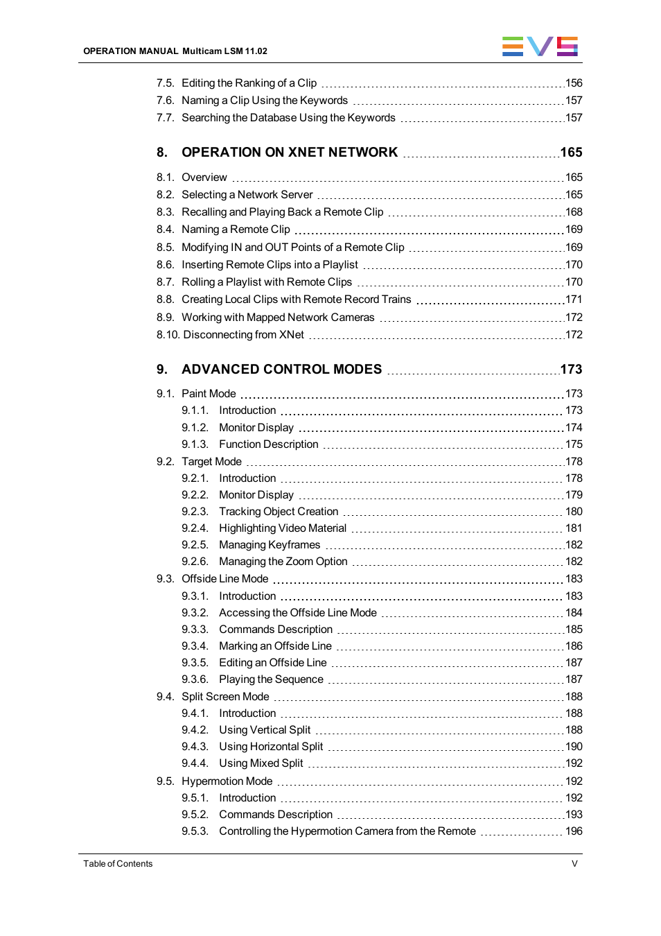 EVS XT3 MulticamLSM Version 11.02 - July 2013 Operation Manual User Manual | Page 7 / 221