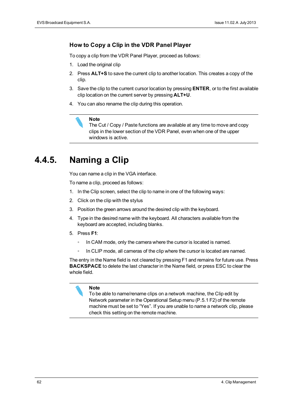 Naming a clip | EVS XT3 MulticamLSM Version 11.02 - July 2013 Operation Manual User Manual | Page 72 / 221