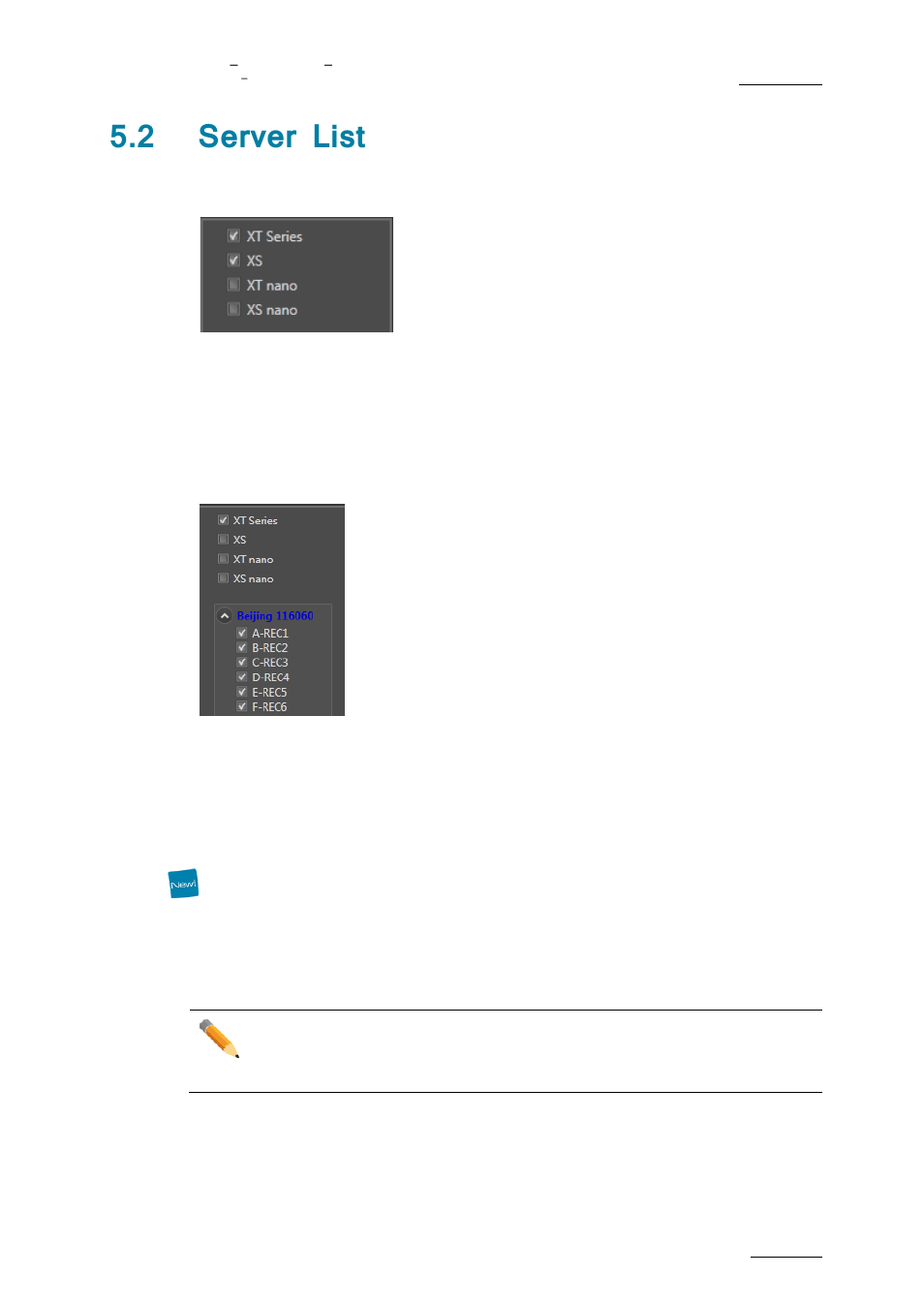 Server list, 2 server list | EVS XFLY Streamer Version 1.01 - January 2013 User Manual User Manual | Page 19 / 33