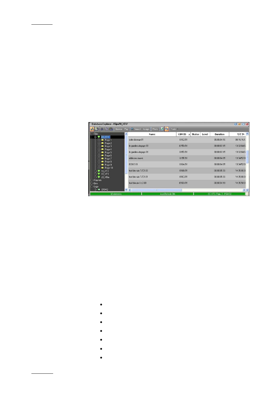 3 database explorer, Clips & play-lists, Bins & logs | Database explorer, Atabase, Xplorer | EVS IPDirector Version 4.3 - October 2007 Part 1 User's Manual User Manual | Page 17 / 68
