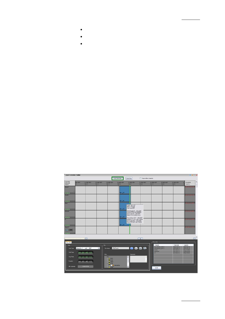 4 mini database explorer, 5 recorder panel, 6 ingest scheduler | Mini database explorer, Recorder panel, Ingest scheduler | EVS IPDirector Version 4.3 - October 2007 Part 1 User's Manual User Manual | Page 18 / 68