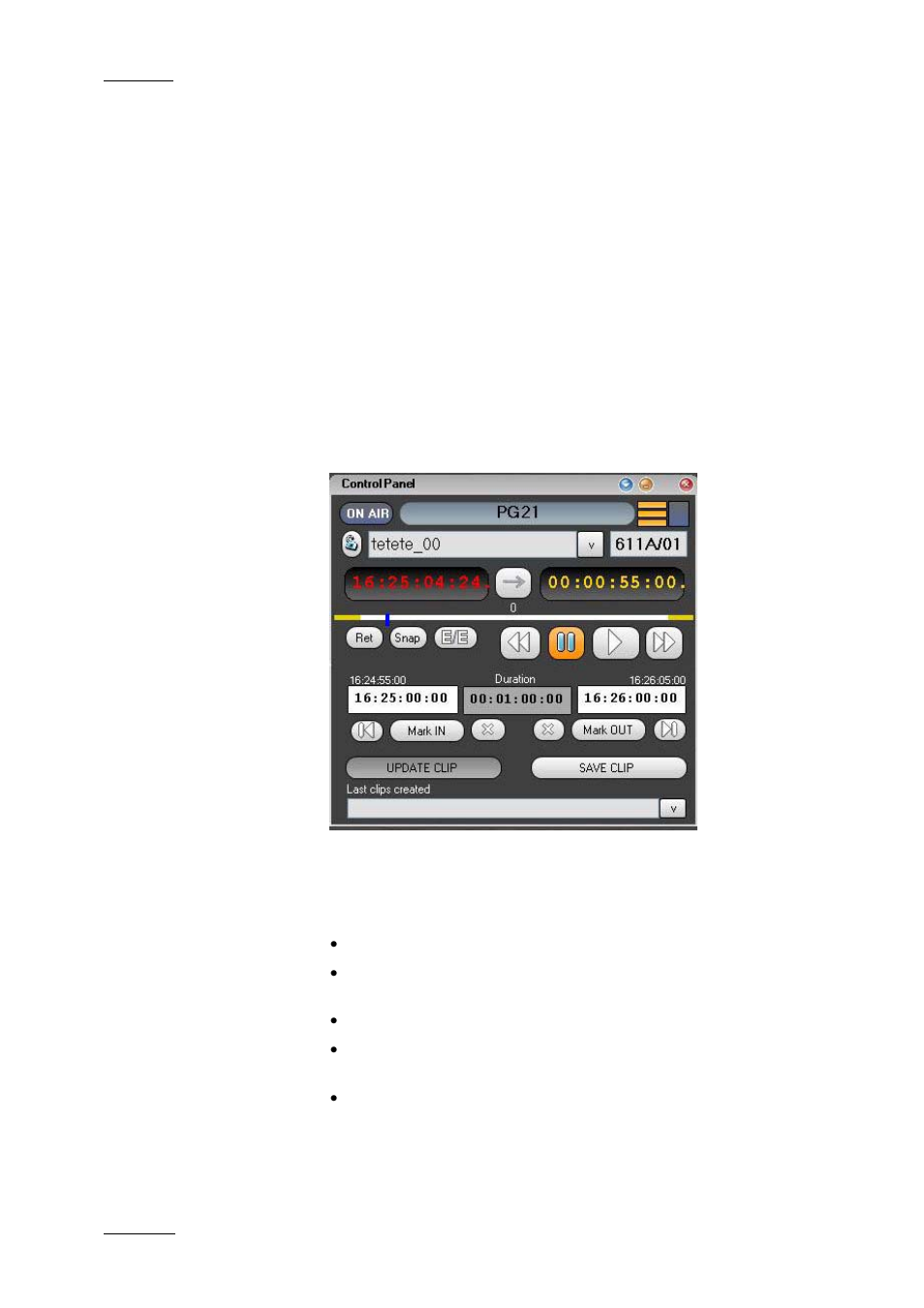 7 vtr control panel, 8 player control panel, Vtr control panel | Player control panel, 7 vtr, Ontrol, Anel, Layer | EVS IPDirector Version 4.3 - October 2007 Part 1 User's Manual User Manual | Page 19 / 68