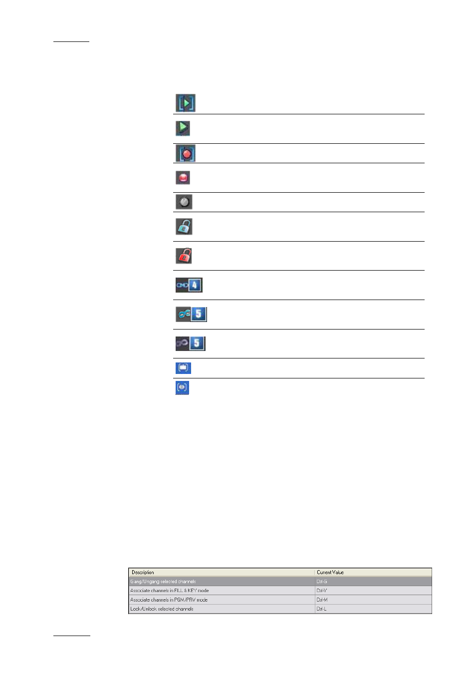 3 channel status icons, 3 channel explorer shortcuts, Channel status icons | Channel explorer shortcuts, Hannel, Tatus, Cons | EVS IPDirector Version 4.3 - October 2007 Part 1 User's Manual User Manual | Page 57 / 68