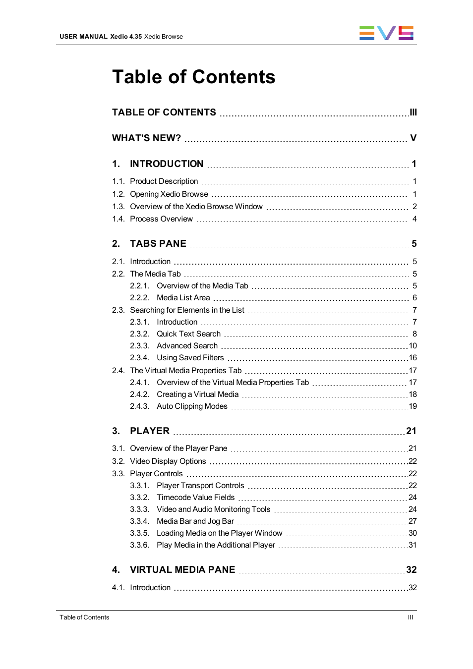 EVS XEDIO Browse Version 4.35 - August 2013 User Manual User Manual | Page 5 / 46