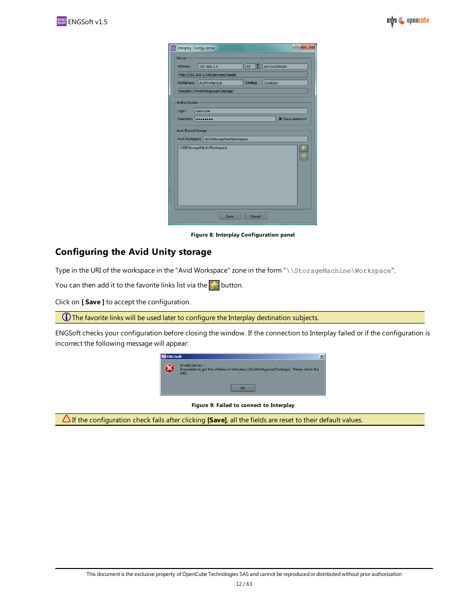 Configuring the avid unity storage | EVS ENGSoft v1.5 User Guide User Manual | Page 12 / 63