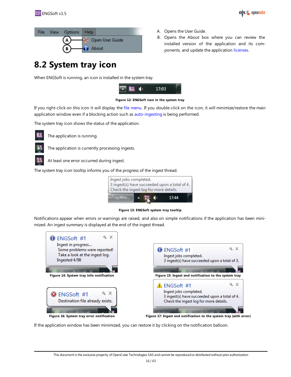 2 system tray icon, System tray icon | EVS ENGSoft v1.5 User Guide User Manual | Page 16 / 63