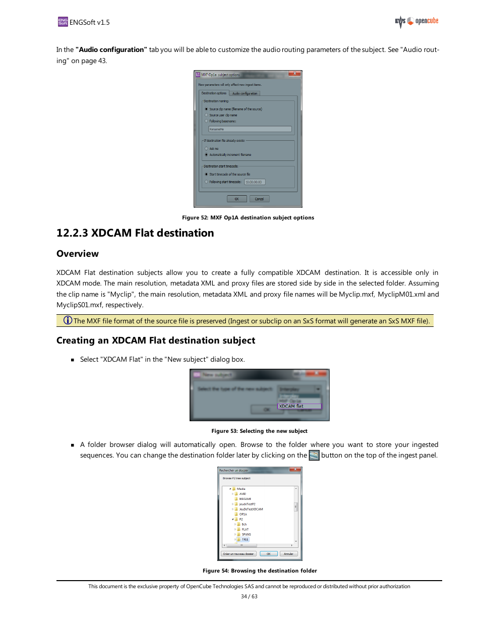3 xdcam flat destination, Overview, Creating an xdcam flat destination subject | EVS ENGSoft v1.5 User Guide User Manual | Page 34 / 63