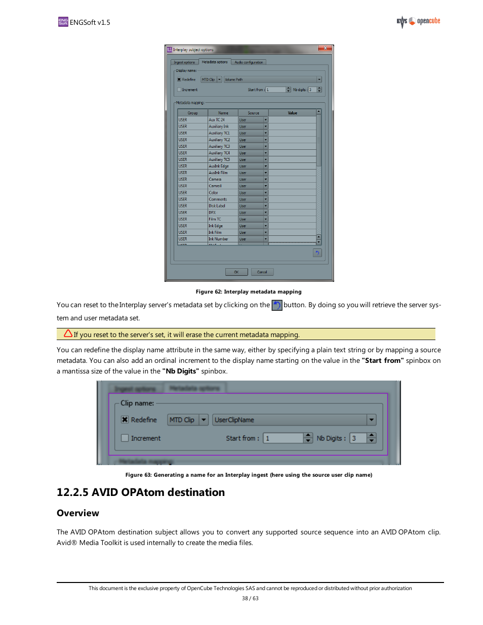 5 avid opatom destination, Overview | EVS ENGSoft v1.5 User Guide User Manual | Page 38 / 63