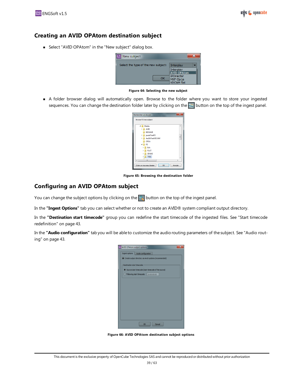 Creating an avid opatom destination subject, Configuring an avid opatom subject | EVS ENGSoft v1.5 User Guide User Manual | Page 39 / 63