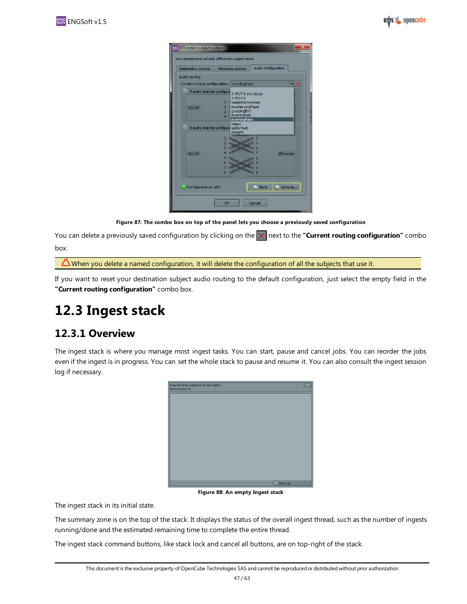 3 ingest stack, 1 overview, Ingest stack | EVS ENGSoft v1.5 User Guide User Manual | Page 47 / 63