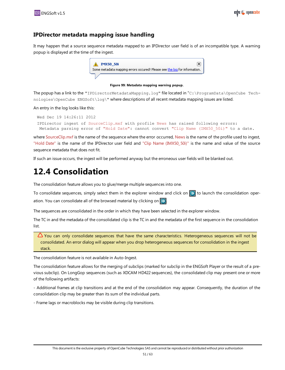Ipdirector metadata mapping issue handling, 4 consolidation | EVS ENGSoft v1.5 User Guide User Manual | Page 51 / 63