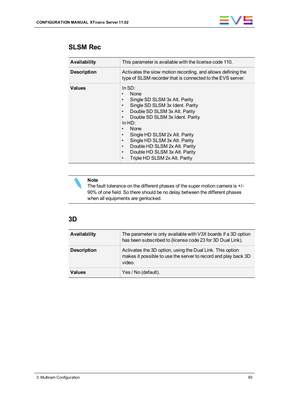 Slsm rec | EVS XTnano Version 11.02 - July 2013 Configuration Manual User Manual | Page 101 / 190