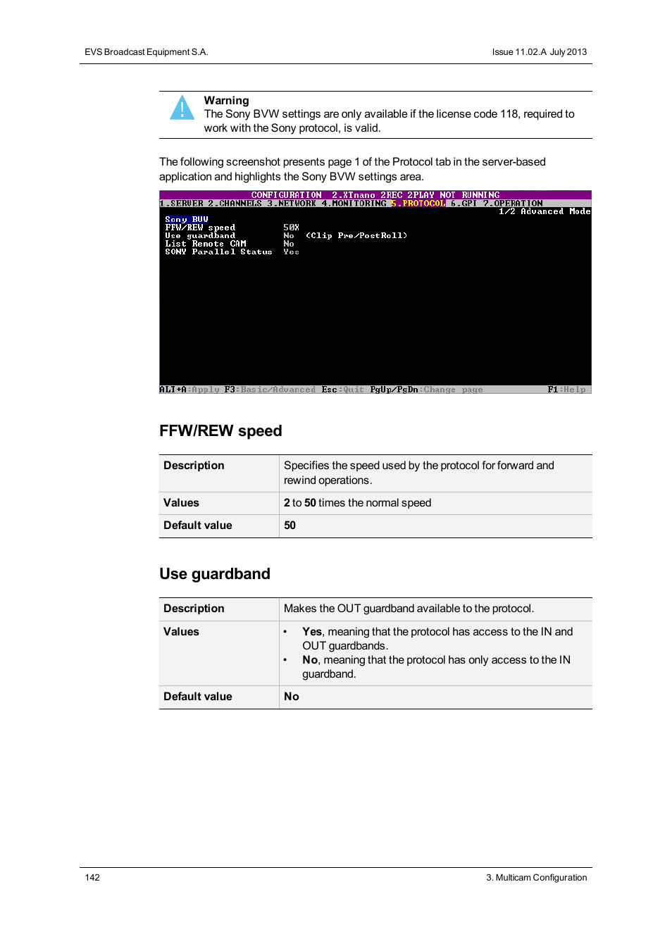 Ffw/rew speed, Use guardband | EVS XTnano Version 11.02 - July 2013 Configuration Manual User Manual | Page 150 / 190