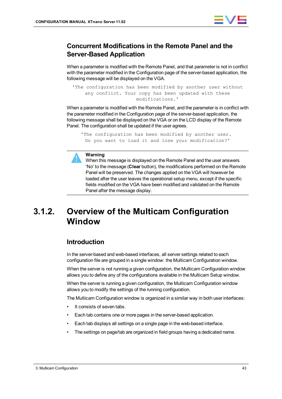 Overview of the multicam configuration window, Introduction | EVS XTnano Version 11.02 - July 2013 Configuration Manual User Manual | Page 51 / 190