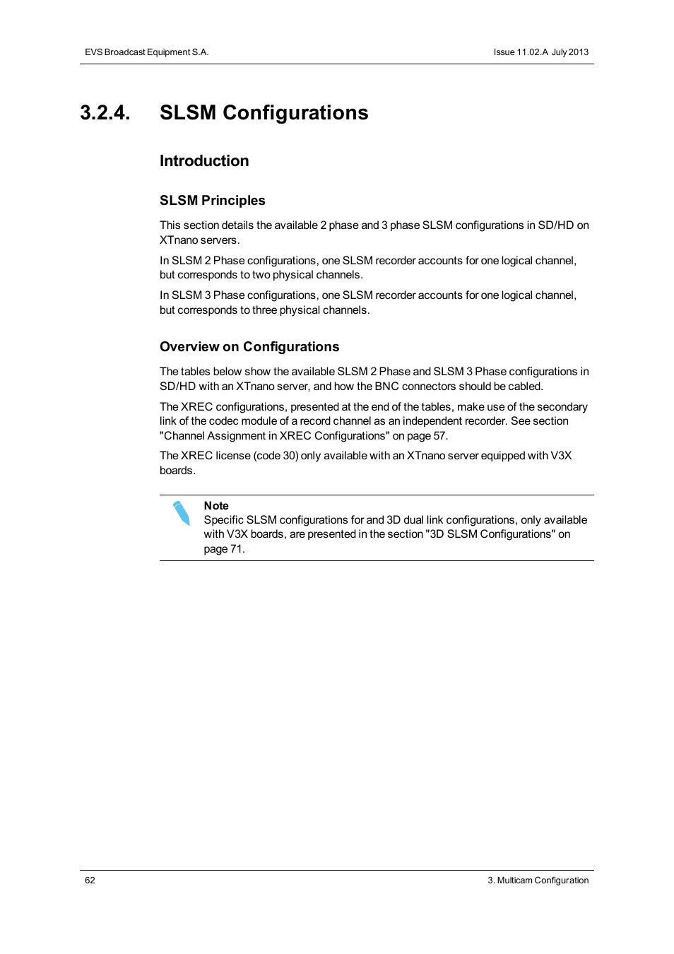 Slsm configurations, Introduction | EVS XTnano Version 11.02 - July 2013 Configuration Manual User Manual | Page 70 / 190