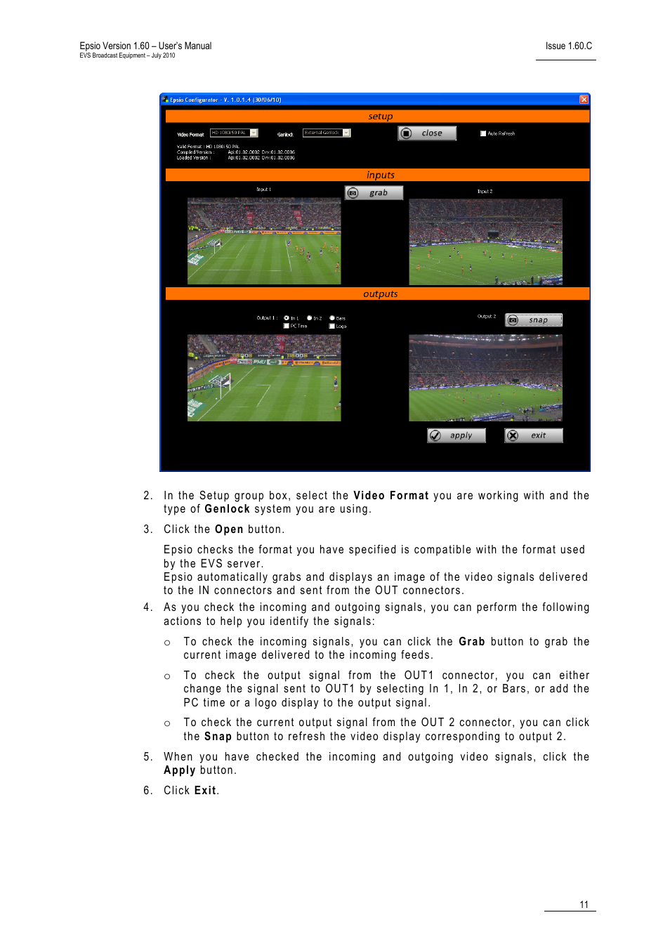 EVS EPSIO Version 1.60 - July 2010 User's Manual User Manual | Page 16 / 58