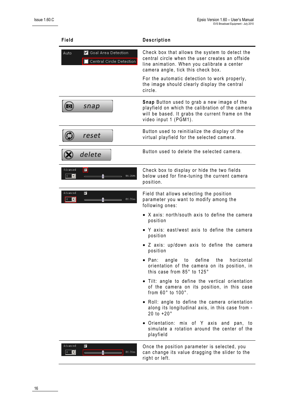 EVS EPSIO Version 1.60 - July 2010 User's Manual User Manual | Page 21 / 58