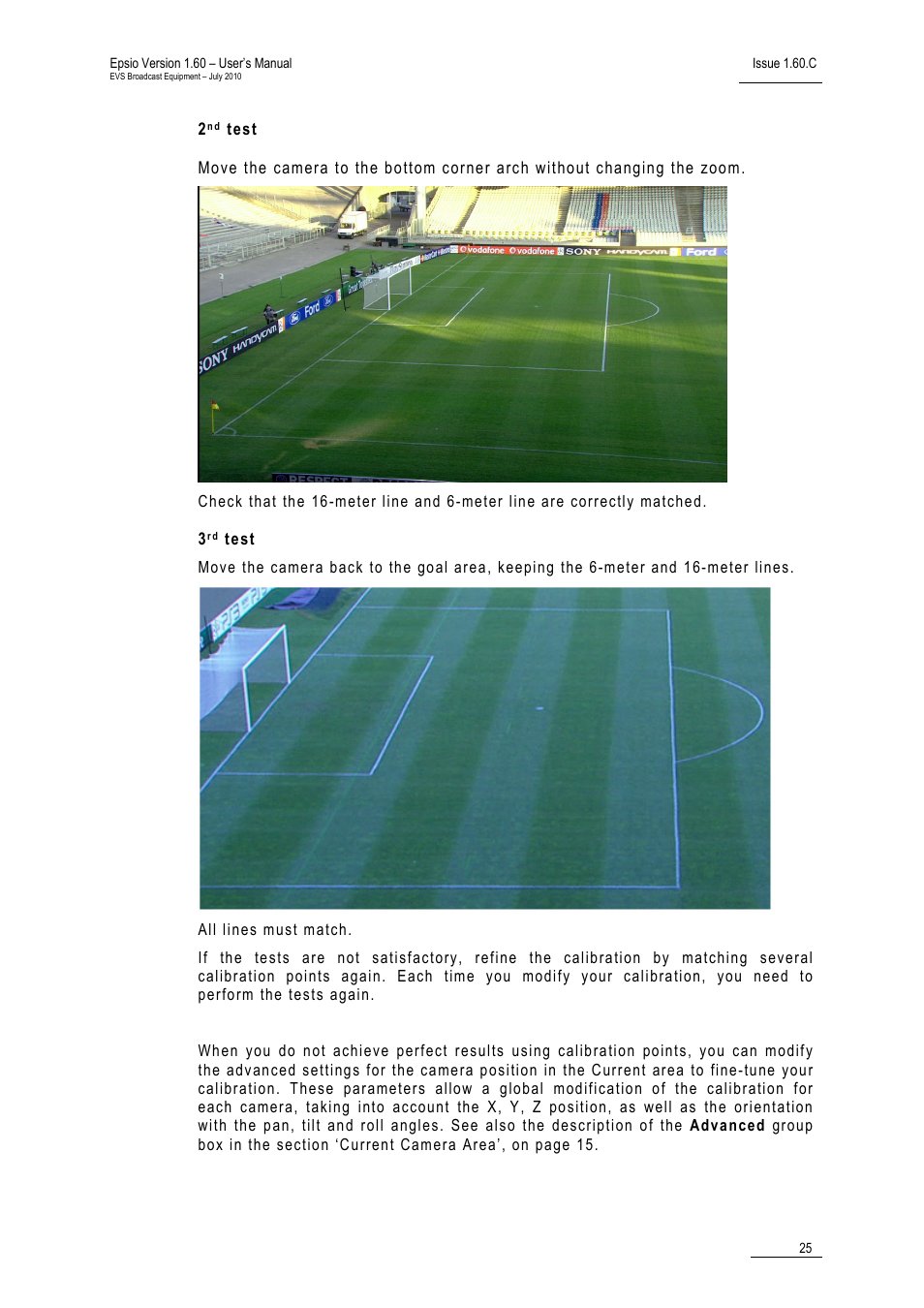 2nd test, 3rd test | EVS EPSIO Version 1.60 - July 2010 User's Manual User Manual | Page 30 / 58