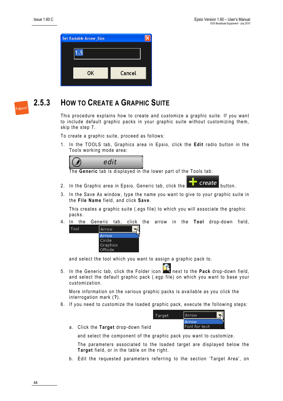 How to create a graphic suite, Ow to, Reate a | Raphic, Uite | EVS EPSIO Version 1.60 - July 2010 User's Manual User Manual | Page 49 / 58