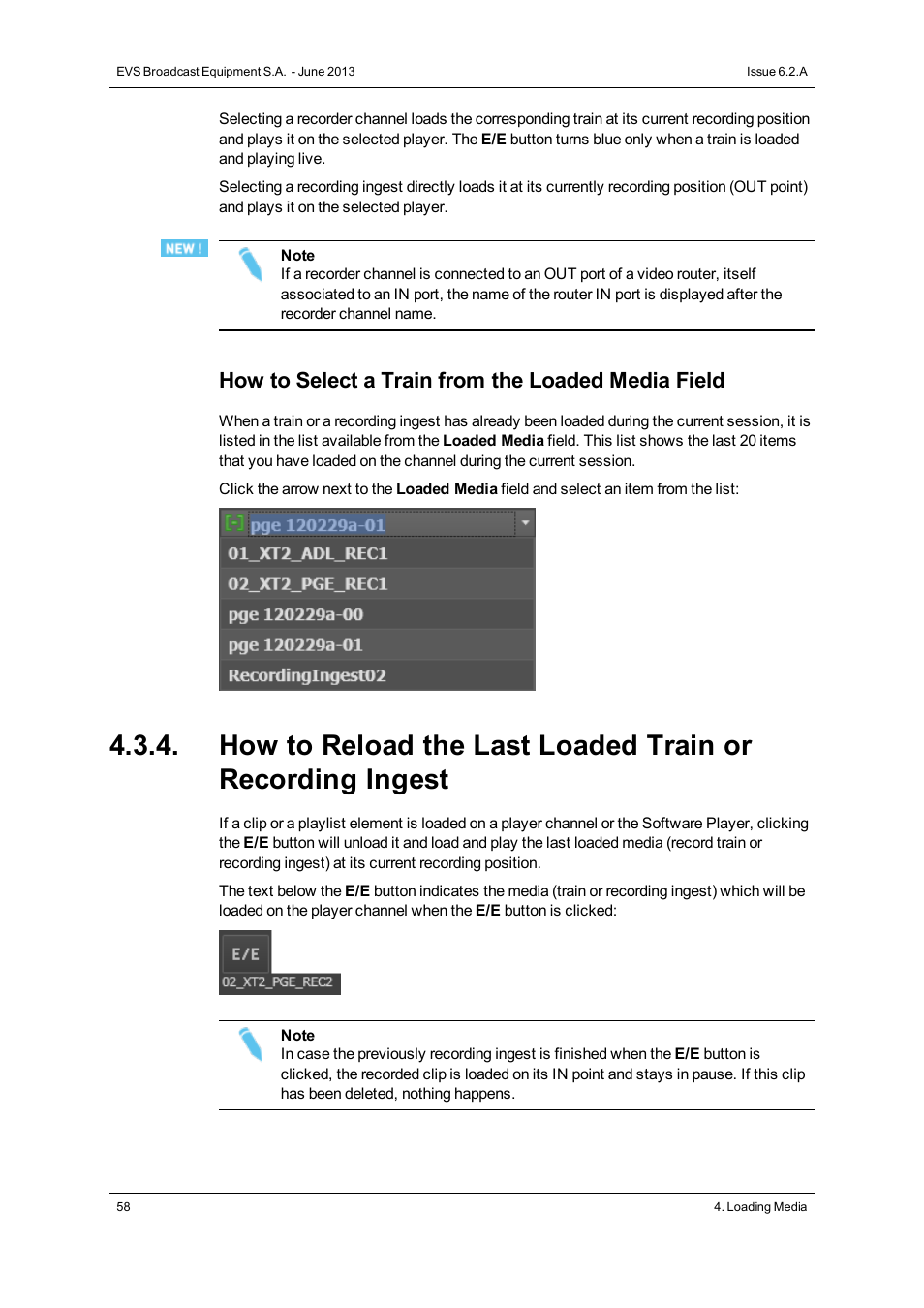 How to select a train from the loaded media field | EVS IPDirector Version 6.2 - June 2013 CONTROL PANEL User Manual User Manual | Page 68 / 110