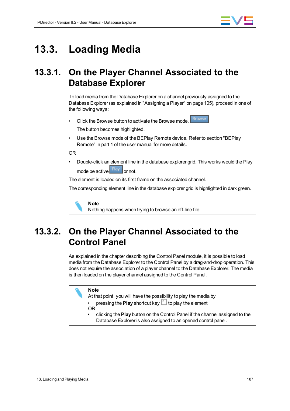 Loading media | EVS IPDirector Version 6.2 - June 2013 DATABASE EXPLORER User Manual User Manual | Page 119 / 126