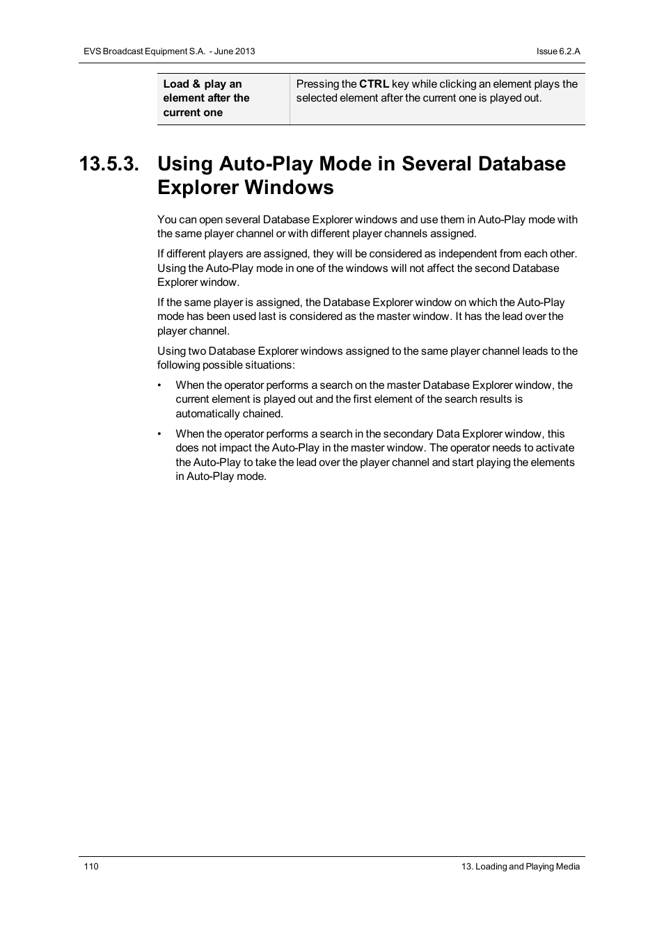 EVS IPDirector Version 6.2 - June 2013 DATABASE EXPLORER User Manual User Manual | Page 122 / 126