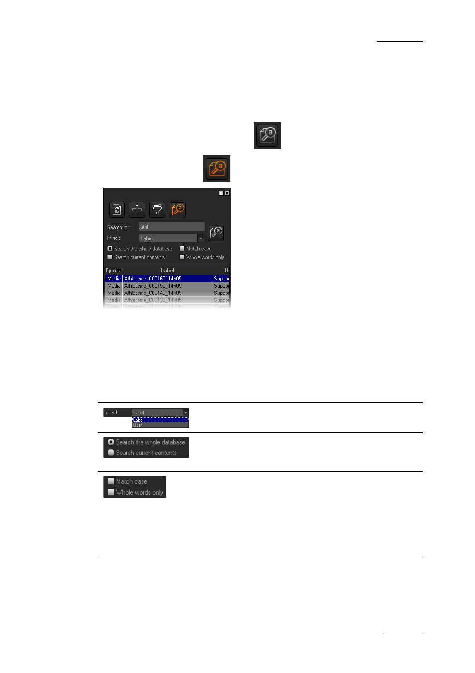 3 search view, 1 search view activation, 2 available search options | Search view, Search view activation, Available search options, Earch, Ctivation, Vailable, Ptions | EVS XEDIO Playout Organizer Version 4.1 - December 2011 User Manual User Manual | Page 15 / 34